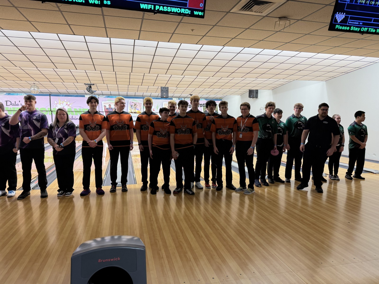 Wildcats varsity bowling team at the BCAW State Tournament